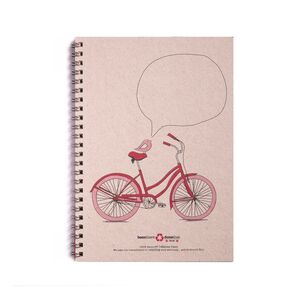 Pug Spiral Collection Bicycle Recycled Paper Lined A5 Notebook (14.5 X 21cm)