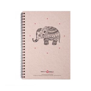 Pug Spiral Collection Elephant Recycled Paper Lined A5 Notebook (14.5 X 21cm)