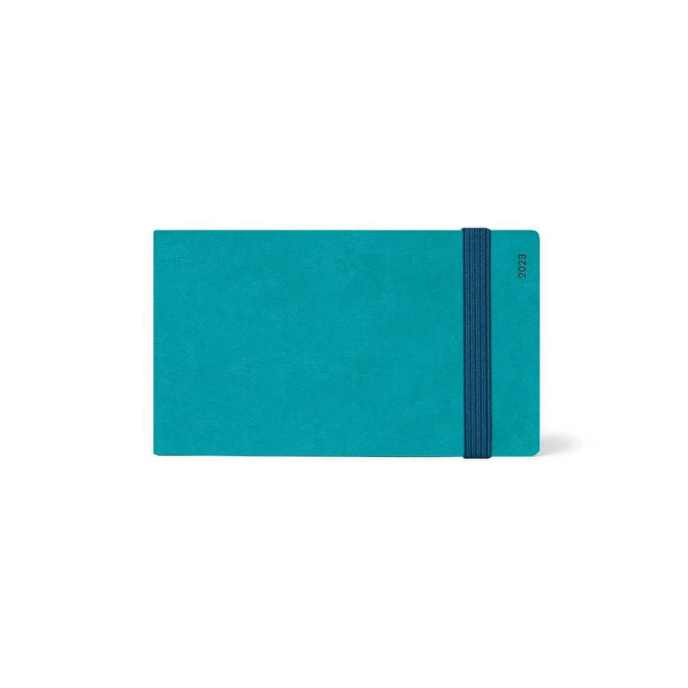 Legami Small Weekly Horizontal Diary 12 + 1 Month 2023 (9.5 x 13 cm) - Petrol Blue