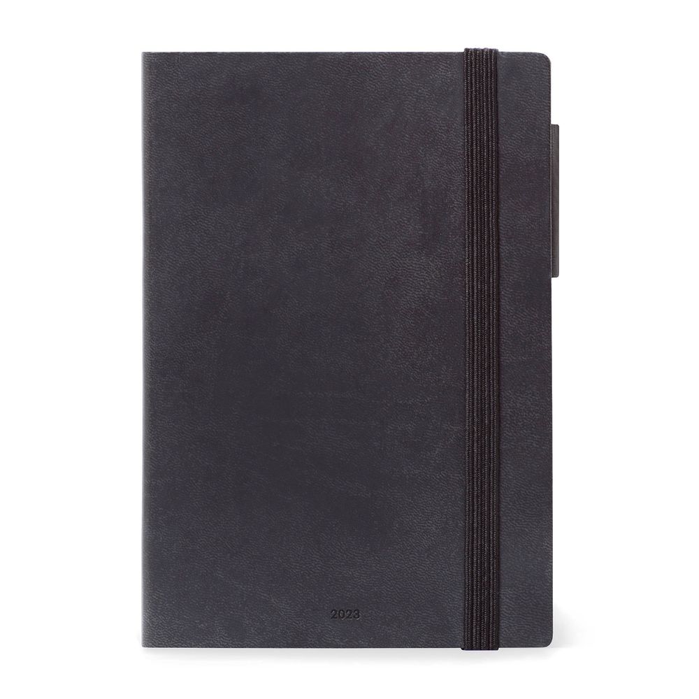Legami Medium Weekly Diary with Notebook 12 Month 2023 (12 x 18 cm) - Black