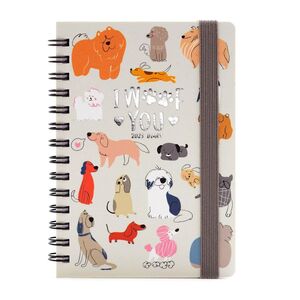 Legami Small Weekly Spiral Bound Diary 12 Month 2023 (9.5 x 13 cm) - Dogs
