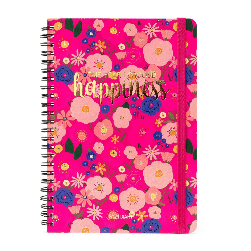 Legami Large Weekly Spiral Bound Diary 12 Month 2023 (15 x 21 cm) - Flowers