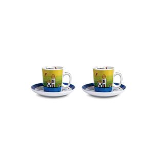 Le Casette 2 Coffee Porcelain Cup Set Le Casette 100ml - Blue (Set of 2)