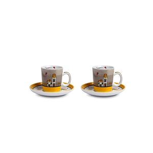 Le Casette 2 Coffee Porcelain Cup Set Le Casette 340ml - Yellow (Set of 2)