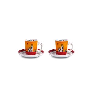 Le Casette 2 Coffee Porcelain Cup Set Le Casette 100ml - Red (Set of 2)
