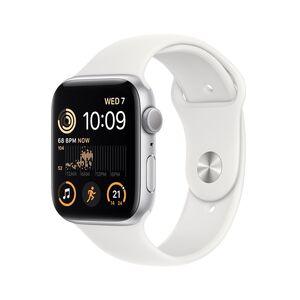 Apple Watch SE 2 (2022) GPS 44mm Silver Aluminum Case with White Sport Band