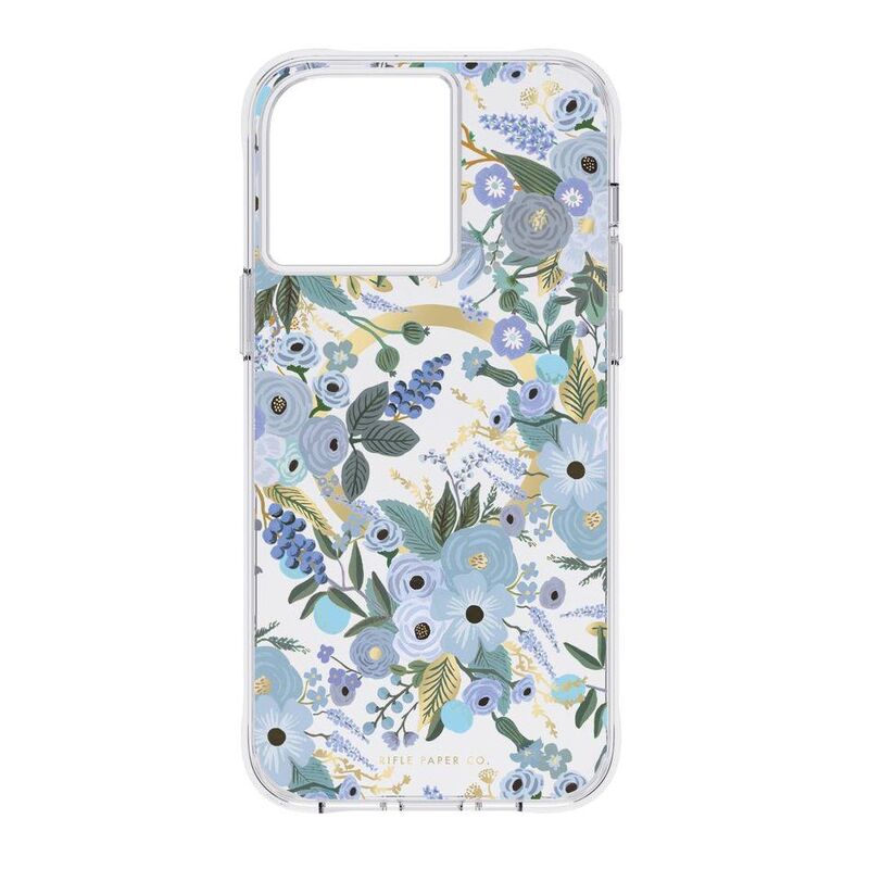 Case-Mate Rifle Paper iPhone 14 Pro Max Case - Garden Party Blue with Magsafe