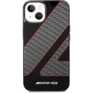 AMG Transparent Double Layer Case with Checkered Flag Pattern for iPhone 14 - Red