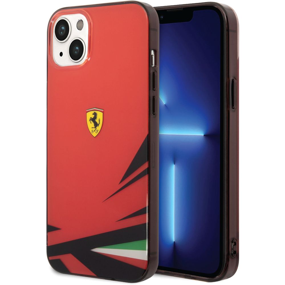 Ferrari PC/TPU Case with Double Layer Print for iPhone 14 Plus - Red