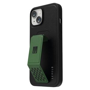 Levelo Morphix Gripstand PU Leather Case For iPhone 14 - Pacific Green