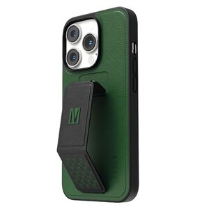 Levelo Morphix Gripstand PU Leather Case For iPhone 14 Pro Max - Forest Green