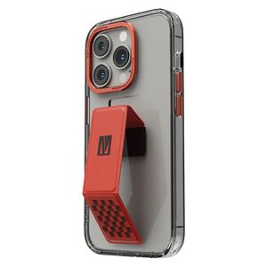 Levelo Morphix Clara Gripstand IMD Clear Back Case For iPhone 14 Pro Max - Red