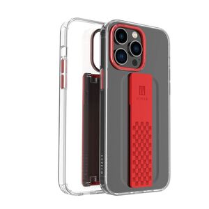 Levelo Graphia IMD Clear Case With Extra Grip For iPhone 14 Pro - Red