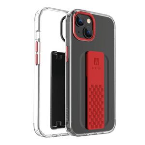 Levelo Graphia IMD Clear Case With Extra Grip For iPhone 14 Plus - Red