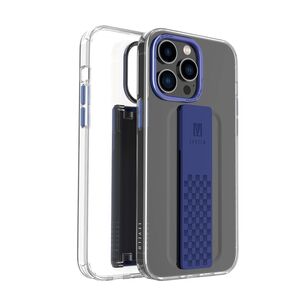 Levelo Graphia IMD Clear Case With Extra Grip For iPhone 14 Pro - Blue