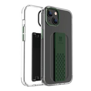 Levelo Graphia IMD Clear Case With Extra Grip For iPhone 14 Plus - Green