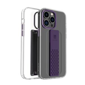 Levelo Graphia IMD Clear Case With Extra Grip For iPhone 14 Pro - Pruple