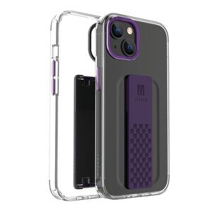 Levelo Graphia IMD Clear Case With Extra Grip For iPhone 14 - Pruple