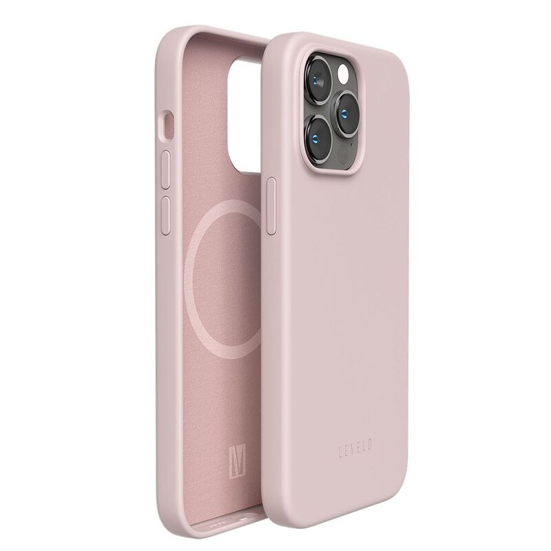 Levelo Iris Magsafe Liquid Silicone Case For iPhone 14 Pro Max - Pink