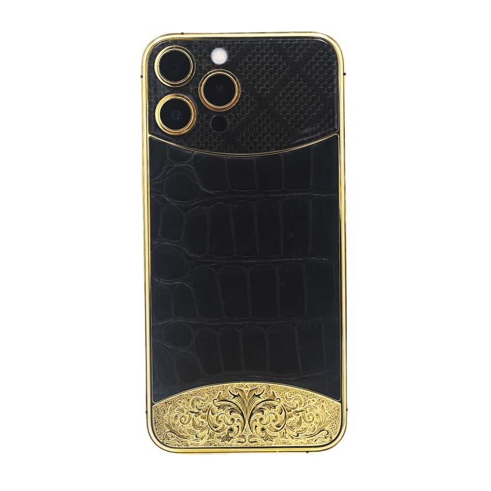 Mansa Design Custom iPhone 14 Pro Max 512GB - Gold & Leather