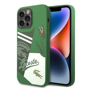 Lacoste Hard Case Liquid Silicone / Microfiber Patchwork B For iPhone 14 Pro Max - Green