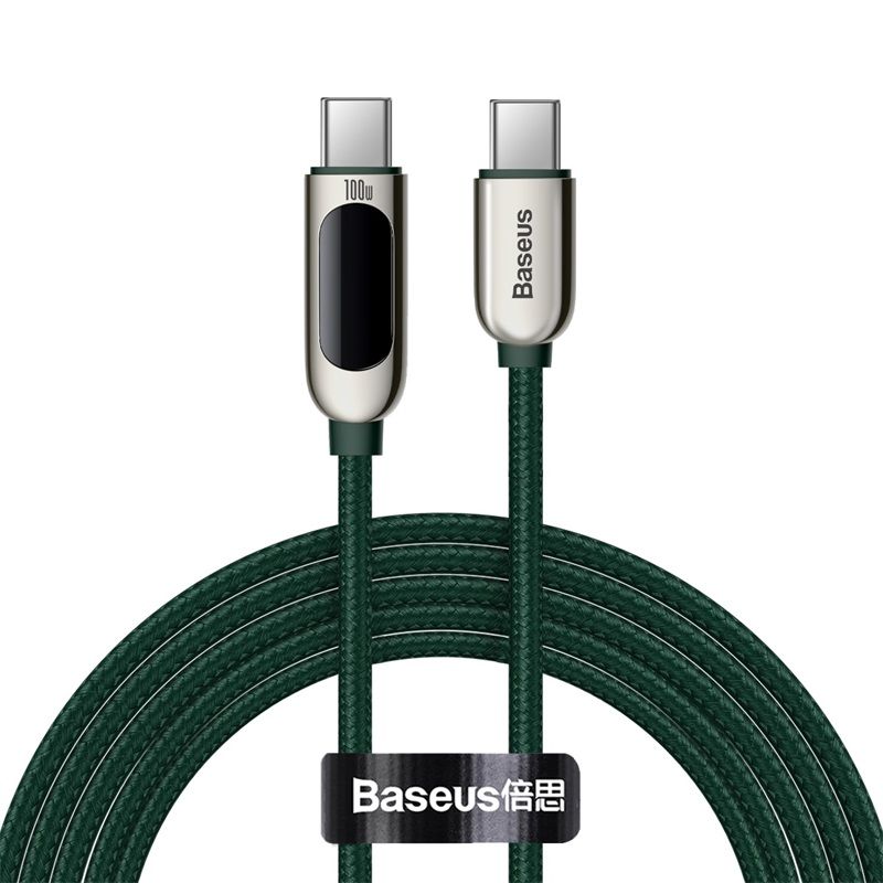 Baseus Display Fast Charging Data Cable Type-C to Type-C 100W 2m - Green