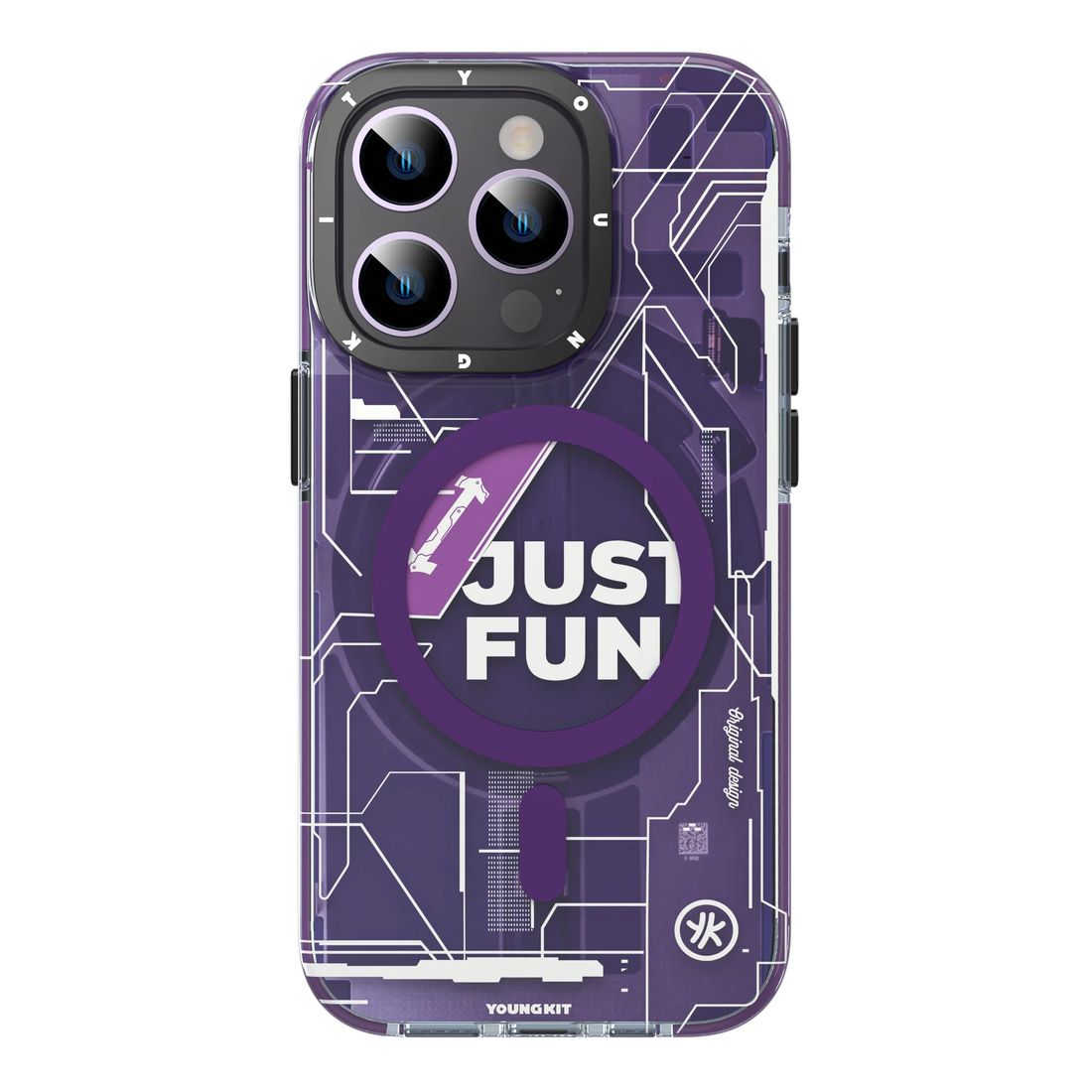 Youngkit Futuristic Circuit MagSafe Case For 14 Pro Max - Elegant Purple