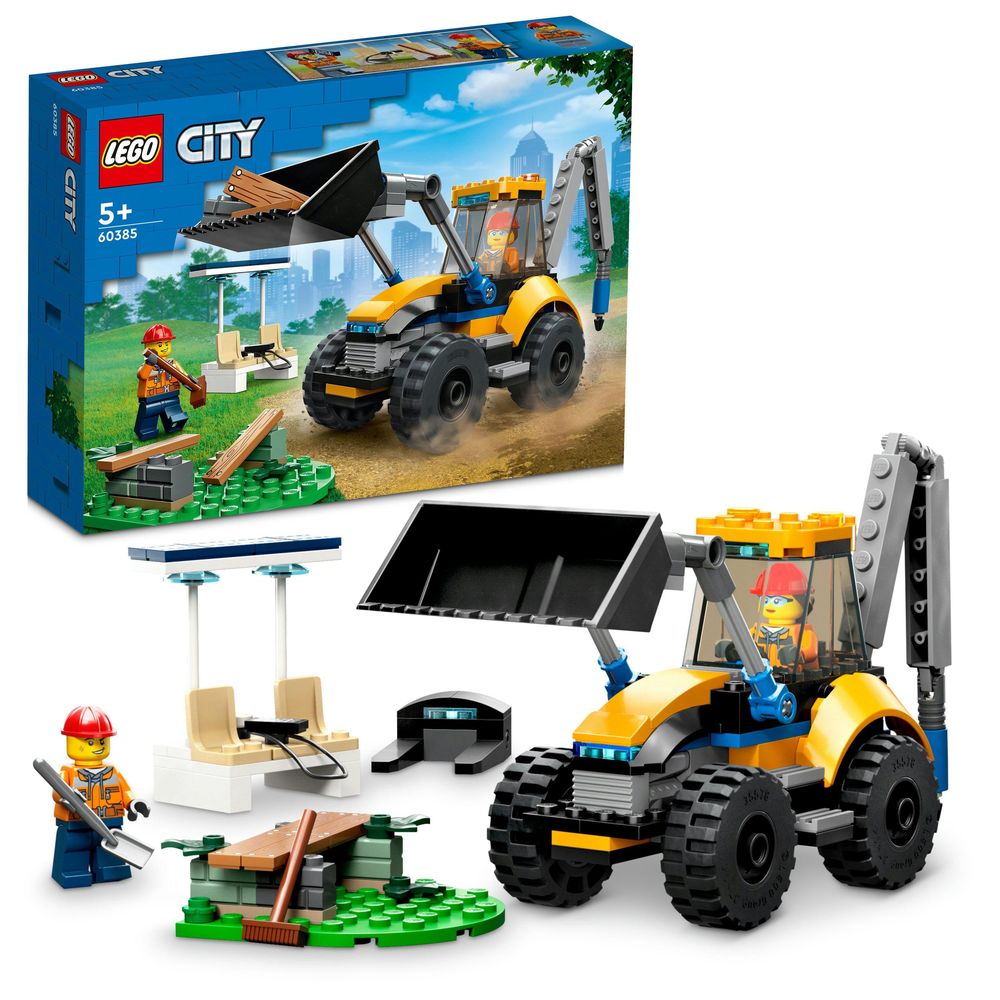 LEGO City Construction Digger Building Toy Set 60385 (148 Pieces)