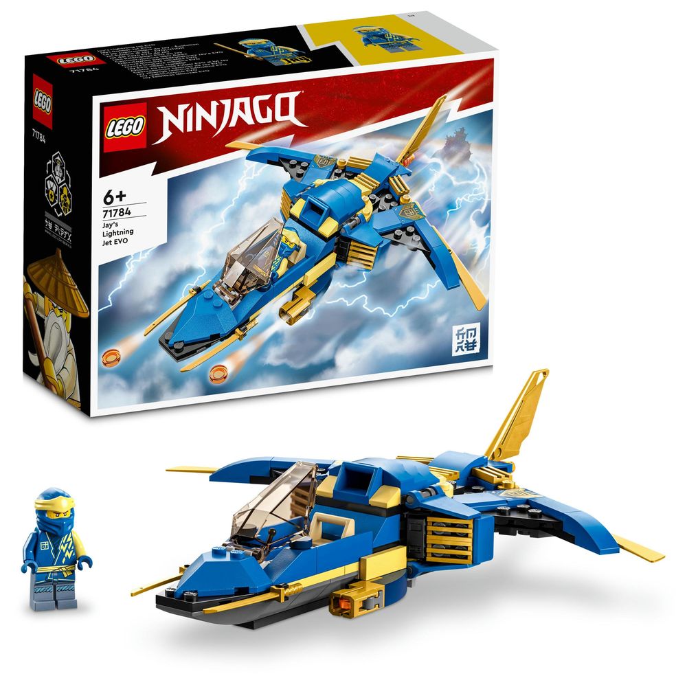 LEGO NINJAGO Jay’s Lightning Jet EVO Building Toy Set 71784 (146 Pieces)