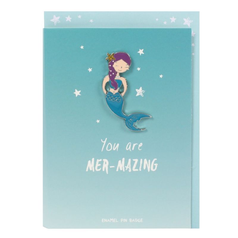 Something Different Unicorn & Mermaid Card with Pin Badge