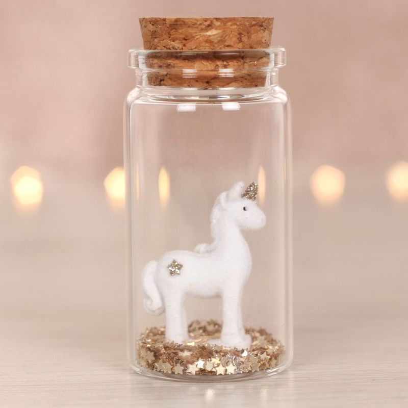 Something Different Glitter Unicorn In a Bottle Decoration