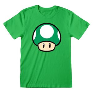 Heroes Inc Nintendo Super Mario 1-Up Mushroom Unisex T-Shirt Green