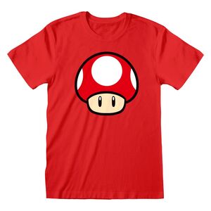 Heroes Inc Nintendo Super Mario Power Up Mushroom Unisex T-Shirt Red