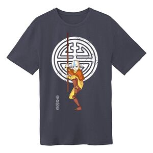PC Merch Avatar Aang With Symbols Men's T-Shirt - Black