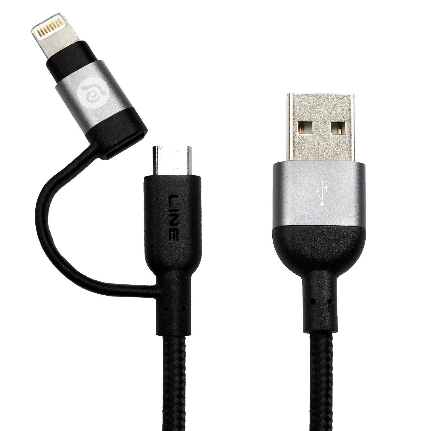 Adam Elements PeAk Duo II MFi Lightning & Micro-USB Cable Grey 20cm