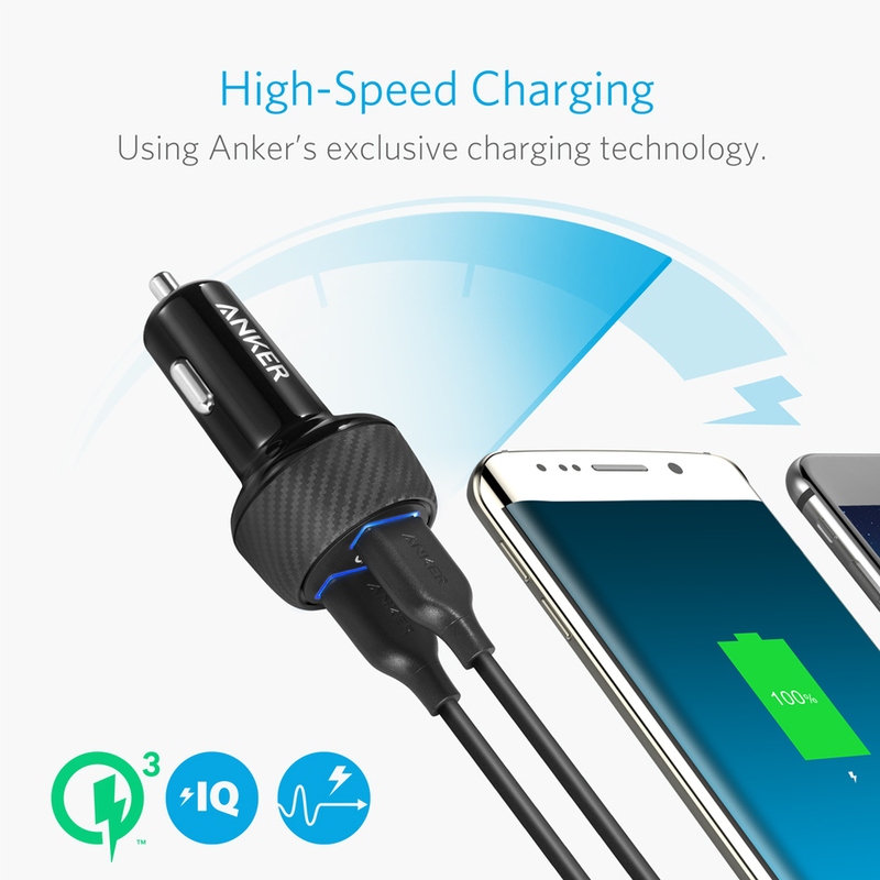Anker Powerdrive Speed with 2 QC3.0 Charger Black