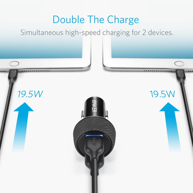 Anker Powerdrive Speed with 2 QC3.0 Charger Black