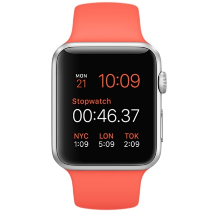 Apple Watch Sport 42mm Silver Aluminium Case With Apricot Band