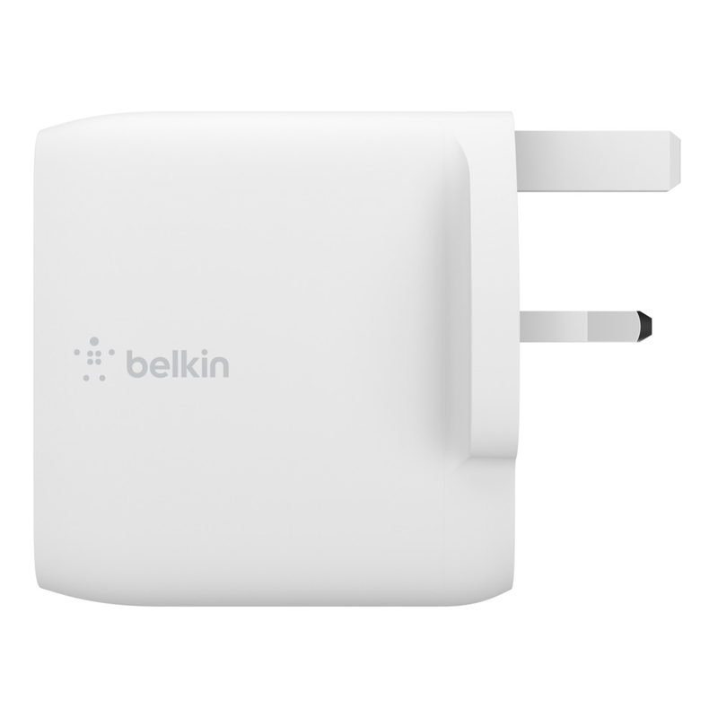 شاحن Belkin Boostcharge 68 واط مزدوج USB-C PD Gan 50c / 18c أبيض