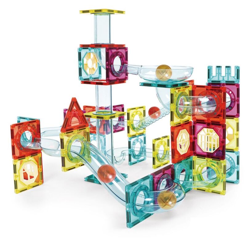Toys Station Magnetic Tiles Marble Roller II Rainbow Set (95 Pieces)