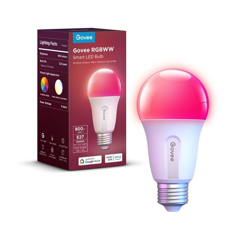 Govee Wi-Fi & Bluetooth Smart Light Bulb 800Lm - 1Pack