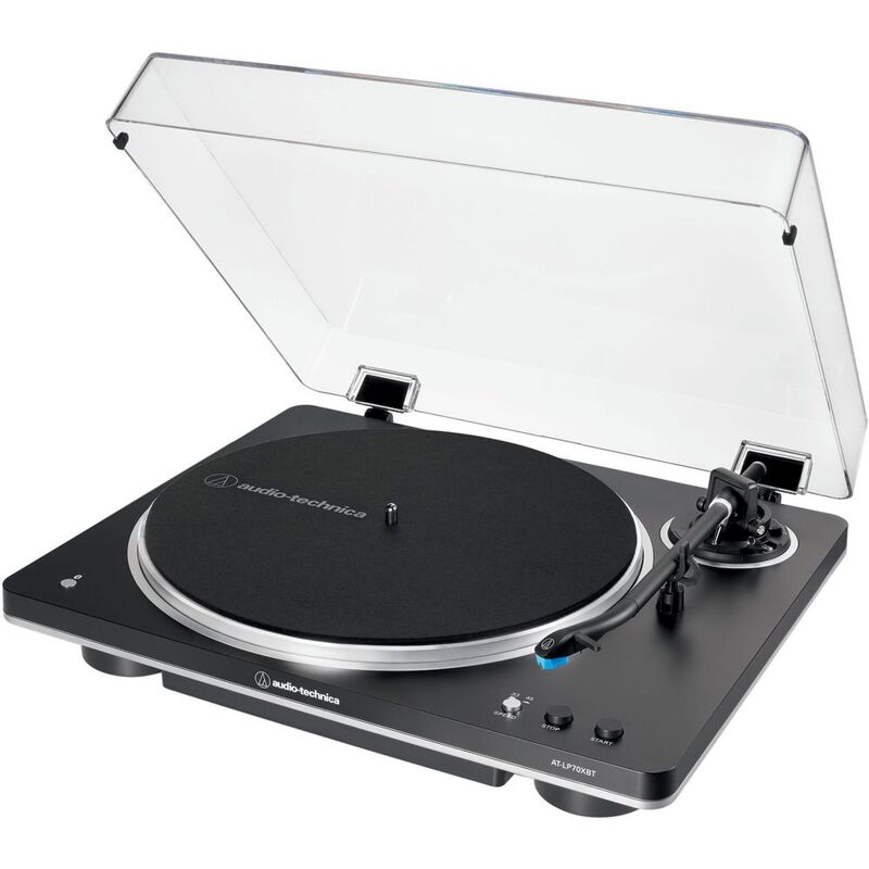 Audio-Technica AT-LP70Xbtbs Fully Automatic Wireless Belt-Drive Turntable - Black/Silver