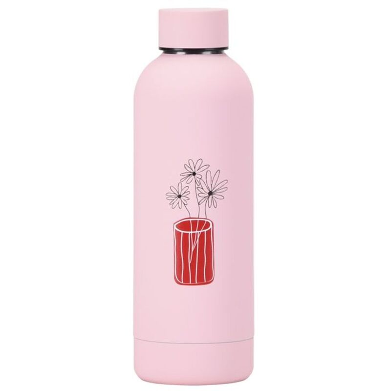 Toy Station Pink Flower Vase Vacuum Water Bottle - 500ml