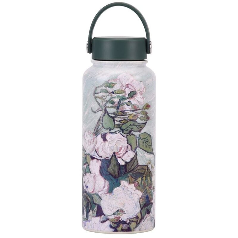 Toy Station Peony Art Wide Mouth Vacuum Water Bottle - 1000ml