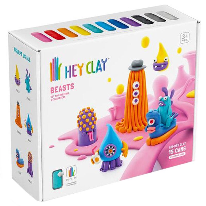 Hey Clay Air Dry Clay - Beasts (15 Cans)