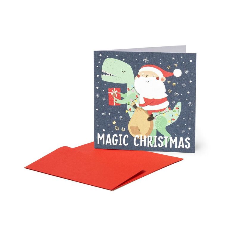 Legami Christmas Greeting Card Santasaurus (7 x 7cm)
