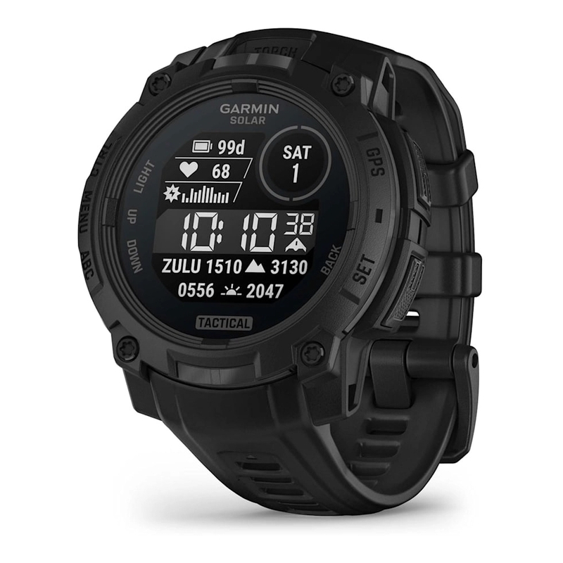 Garmin Instinct 3 Solar 45mm Tactical Edition - Black With Black Silicone Band