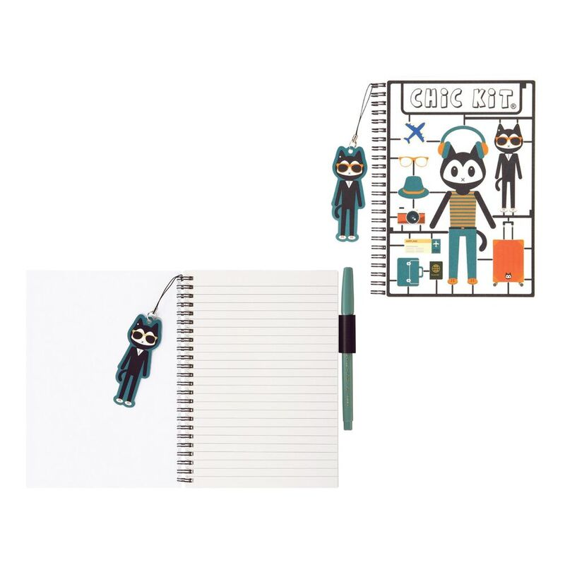 Foldermate Spiral A5 Notebook 70 Sheets with Penloop - Chic Kit (Assorted - Includes 1)