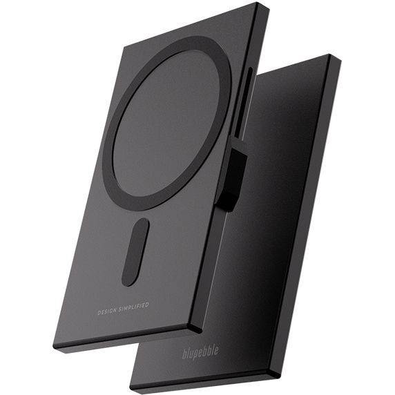 Blupebble 3 Standard Sized Magnetic Card Holder with Rfid Protection (3 Card Mag) - Black