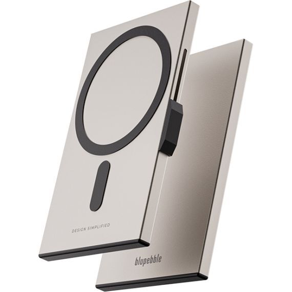 Blupebble 3 Standard Sized Magnetic Card Holder with Rfid Protection (3 Card Mag) - Titanium